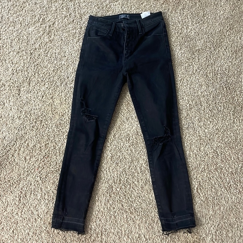 Black ripped Abercrombie skinny jeans